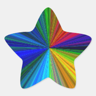 Rainbow Star Sticker Stjärnformat Klistermärke