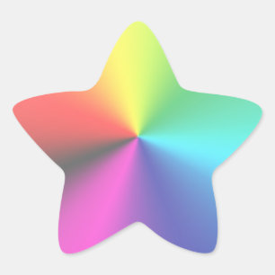 Rainbow Star Sticker Stjärnformat Klistermärke