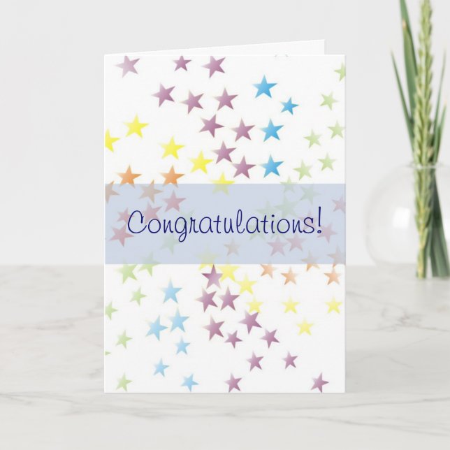 Rainbow Stars Blue Grattiss Card Kort (Framsida)