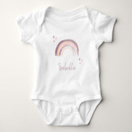 Rainbow & Stars Boho Mute Rosa Baby Namn T Shirt