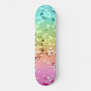 Rainbow Stars Glitter #1 #blanka Mini Skateboard Bräda 18,5 Cm