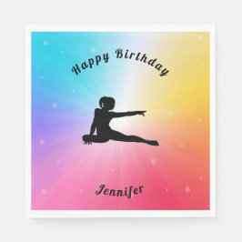 Rainbow Stars Gymnastics Birthday Napkins Pappersservett