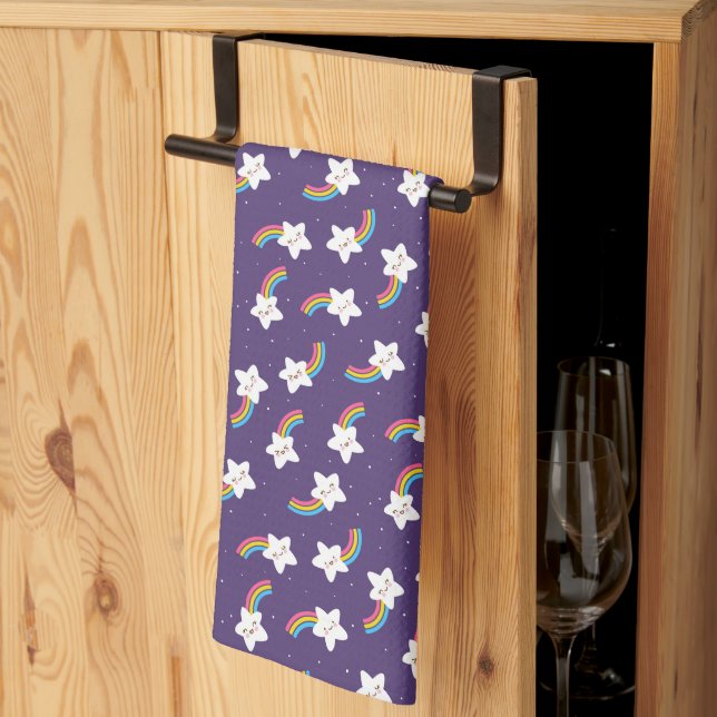 Rainbow Stars Kitchen Towel Kökshandduk (Thirds Fold)