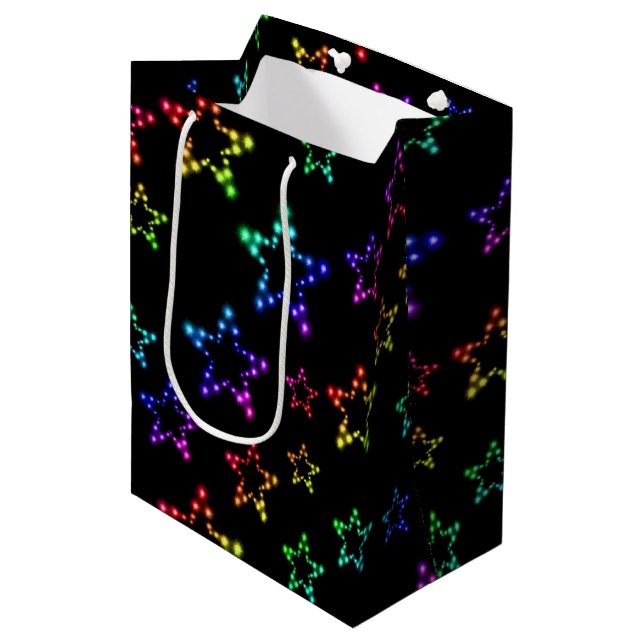 Rainbow Stars Mönster Gift Bag (Framsidan Vinklad)