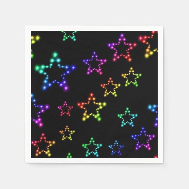 Rainbow Stars Mönster Napkins Pappersservett (Framsidan)