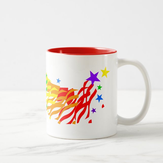 Rainbow Stars och Streamers Två-Tonad Mugg (Höger)