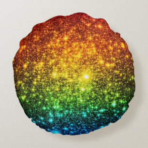 Rainbow Stars Round Pillow Rund Kudde