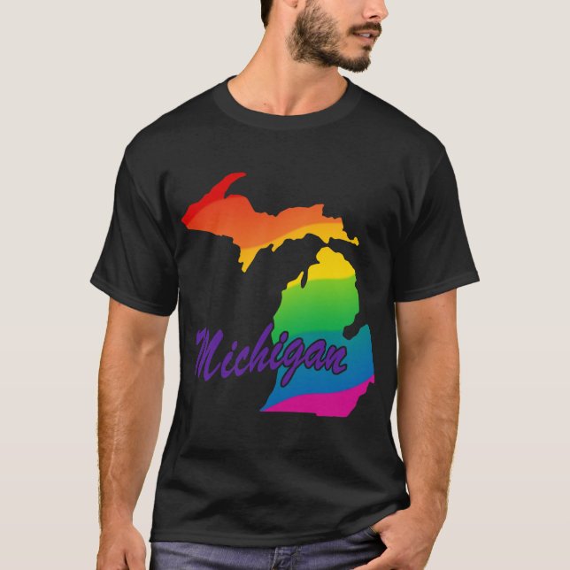 Rainbow State Disline Michigan Tee (Framsida)
