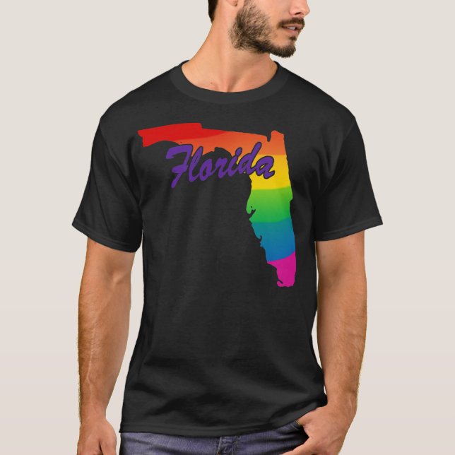 Rainbow State Outline Florida Tee (Framsida)