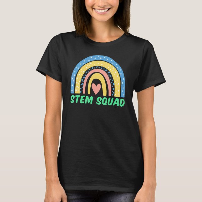 Rainbow Stem Science Technology Engineering Math T Shirt (Framsida)