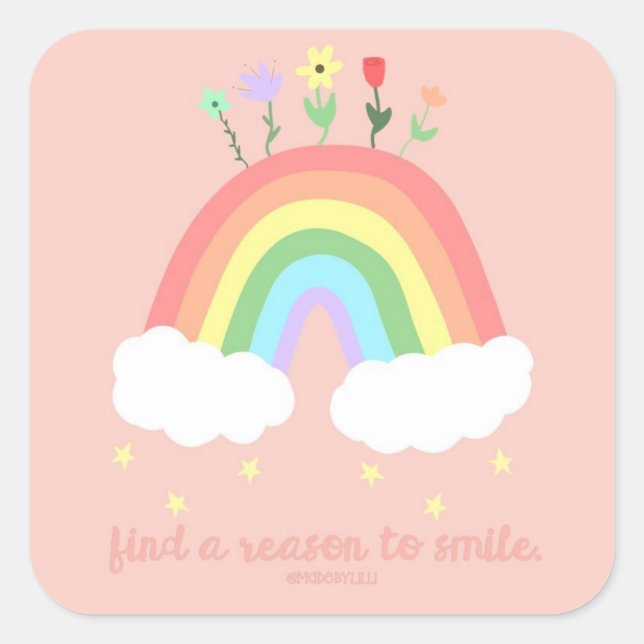 Rainbow Stickers Fyrkantigt Klistermärke (Framsida)