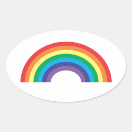 Rainbow Stickers Ovalt Klistermärke