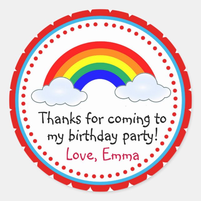 Rainbow Stickers Runt Klistermärke (Framsida)