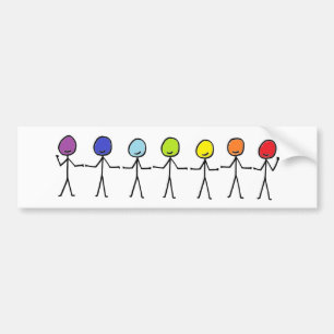 Rainbow Stickmen Bildekal