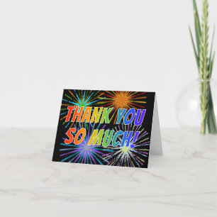 Rainbow Stil "TACK SO MUCH", Fireworks look! Tack Kort