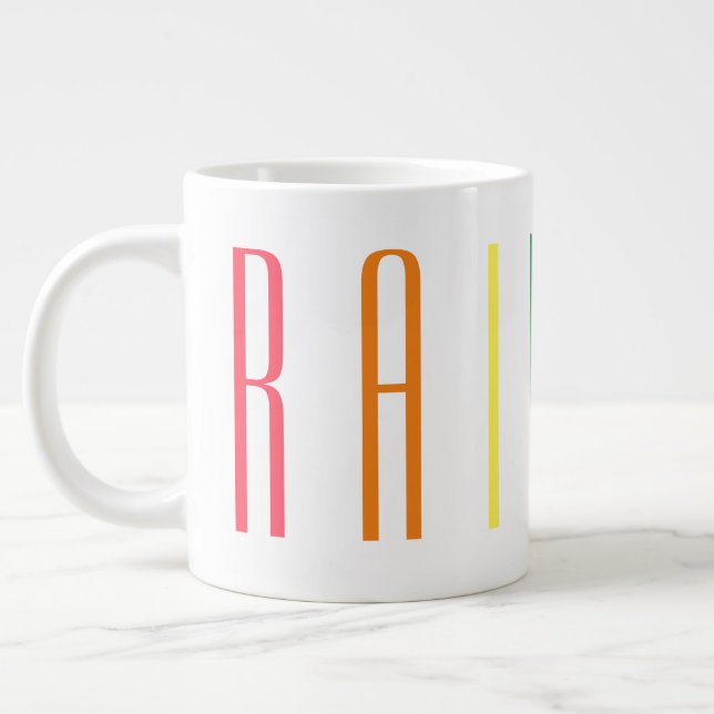 RAINBOW Stor Vit Mugg Jumbo Mugg (Vänster)