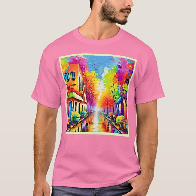 Rainbow Street: Vivid Town T Shirt (Framsida)