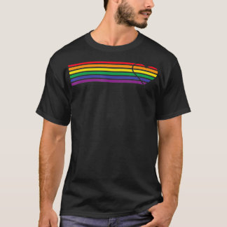 Rainbow Stripe Heart Pride Gay Flag LGBTQ Unity Cl T Shirt
