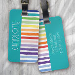Rainbow Stripe Monogram Bagagebricka<br><div class="desc">Tittar du en unik och personlig gåva till någon speciell? Ta en titt på vår monokulärdesign för anpassningsbarna! Perfekten till jul kan bagagetaggen vara personlig med en namn som du själv väljer. Beställ din i dag!</div>