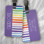 Rainbow Stripe Monogram Bagagebricka<br><div class="desc">Tittar du en unik och personlig gåva till någon speciell? Ta en titt på vår monokulärdesign för anpassningsbarna! Perfekten till jul kan bagagetaggen vara personlig med en namn som du själv väljer. Beställ din i dag!</div>