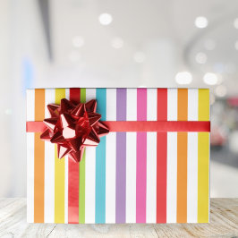 Rainbow Stripe Party Wrapping Papper Presentpapper