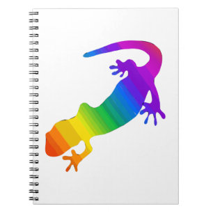 Rainbow Stripe Salamander Anteckningsbok Med Spiral