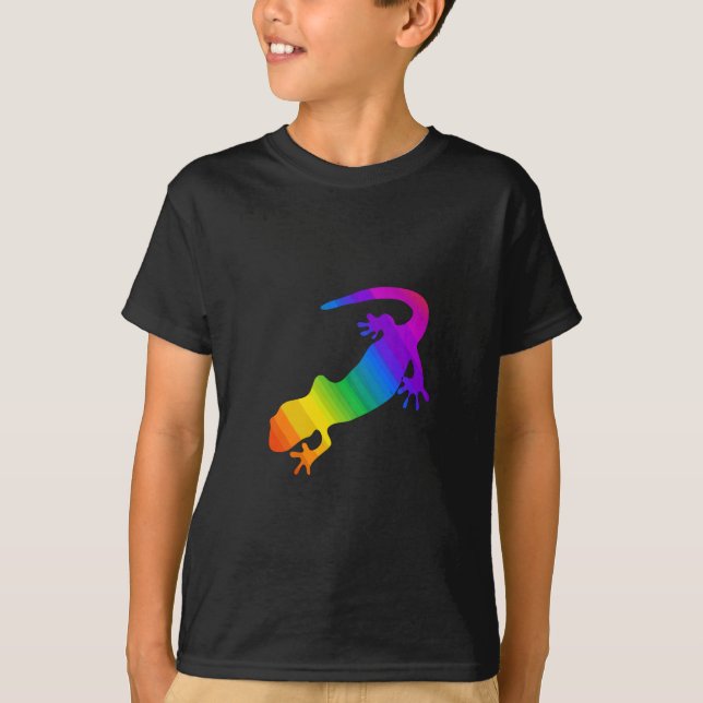 Rainbow Stripe Salamander Tee Shirt (Framsida)