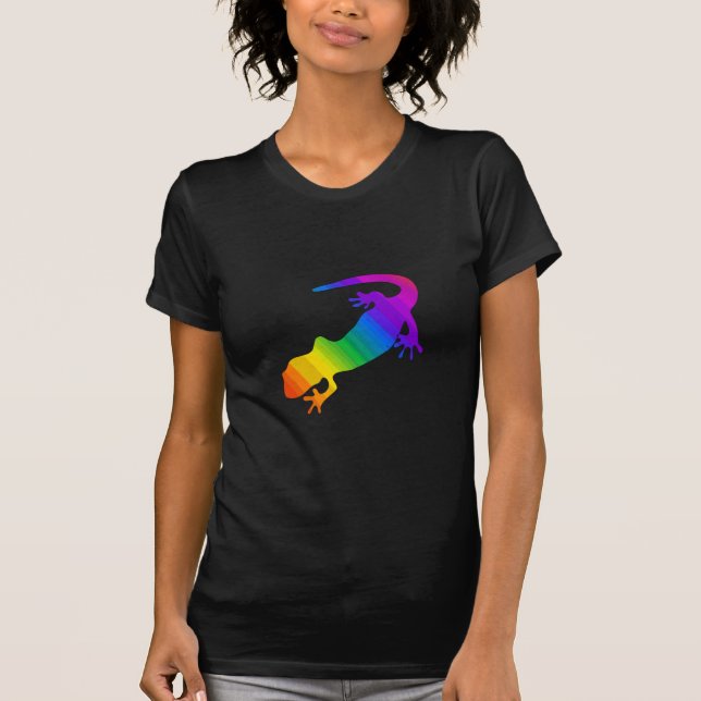 Rainbow Stripe Salamander Tee Shirt (Framsida)