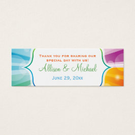Rainbow Stripe Sunburst Wedding Favor Märkre Litet Visitkort