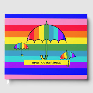 Rainbow Stripe Umbrellas Gästböcker