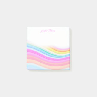 Rainbow Stripes Pattern Pink Custom Post-it Block