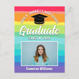 Rainbow Student Photo Chic LGBTQ Studenten Vykort