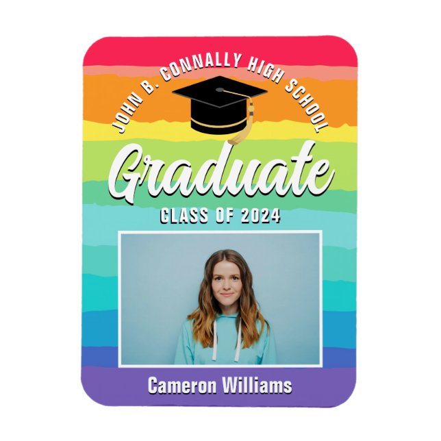 Rainbow Student Photo LGBTQ Studenten Magnet (Vertikal)