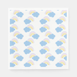 Rainbow Summer Clouds Pastel Scribble Doodle Pappersservett