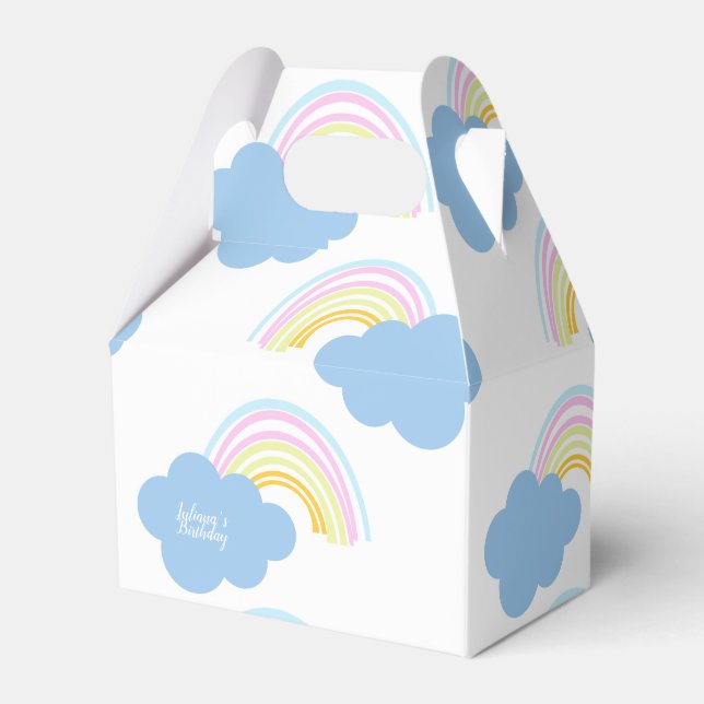 Rainbow Summer Clouds Pastel Scribble Doodle Presentaskar (Framsidan Sidan)