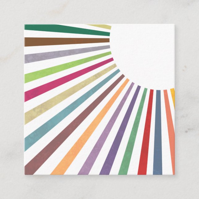 Rainbow Summer Sol Rays Professionell Template Squ Fyrkantigt Visitkort (Framsida)