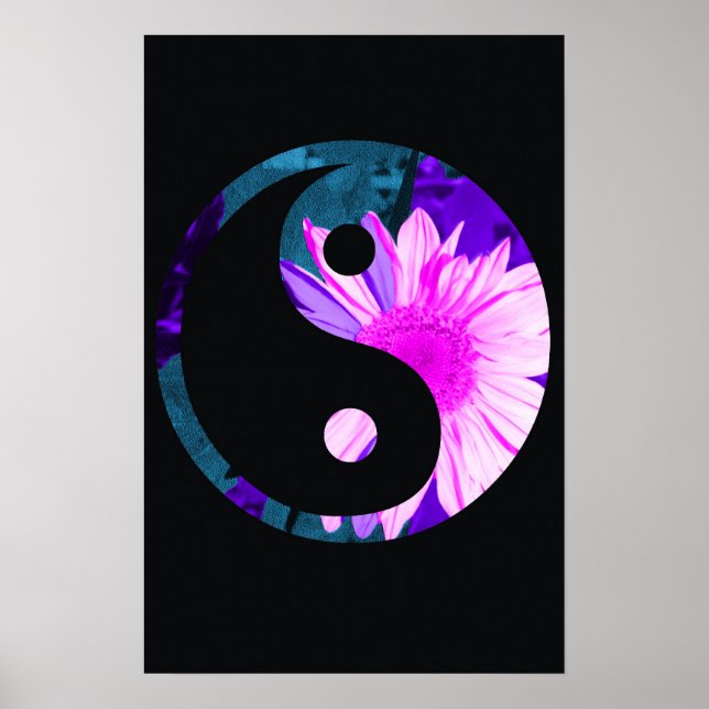 Rainbow SunblommYin Yang Poster (Framsidan)
