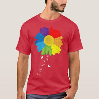 Rainbow Sunflower Love Is Love Lgbt Gay Lesbian Pr T Shirt
