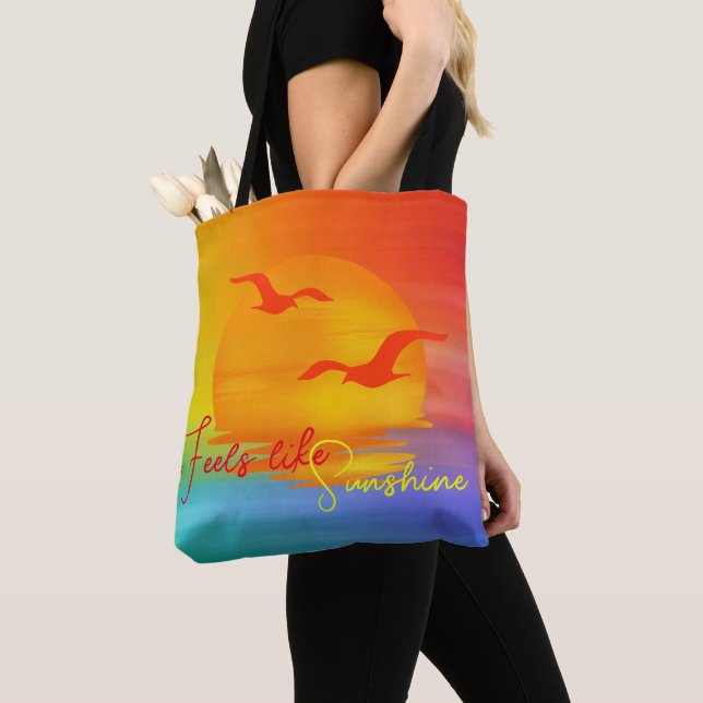 Rainbow Sunrise Sunshine Tote Tygkasse (Närbild)