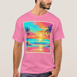 Rainbow Sunset Beach T Shirt