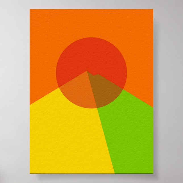 Rainbow Sunset over Abstrakt Mountains Poster (Framsidan)