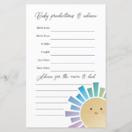 Rainbow Sunshine Baby Shower Guessing Game