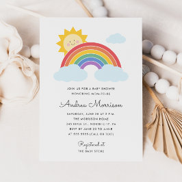 Rainbow Sunshine Baby Shower Inbjudningar