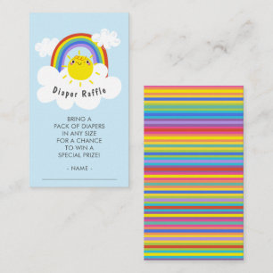 Rainbow Sunshine Diaper Raffle Biljett Tilläggskort