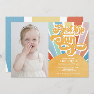 Rainbow Sunshine First Resa runt fotot i Sol Inbjudningar