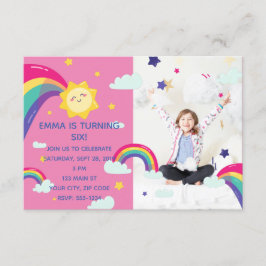 Rainbow Sunshine Roligt Birthday Inbjudningar