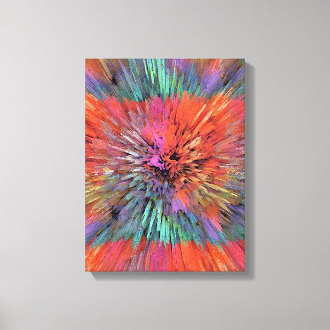 Rainbow Supernova Fractal Art Canvastryck (Framsida)