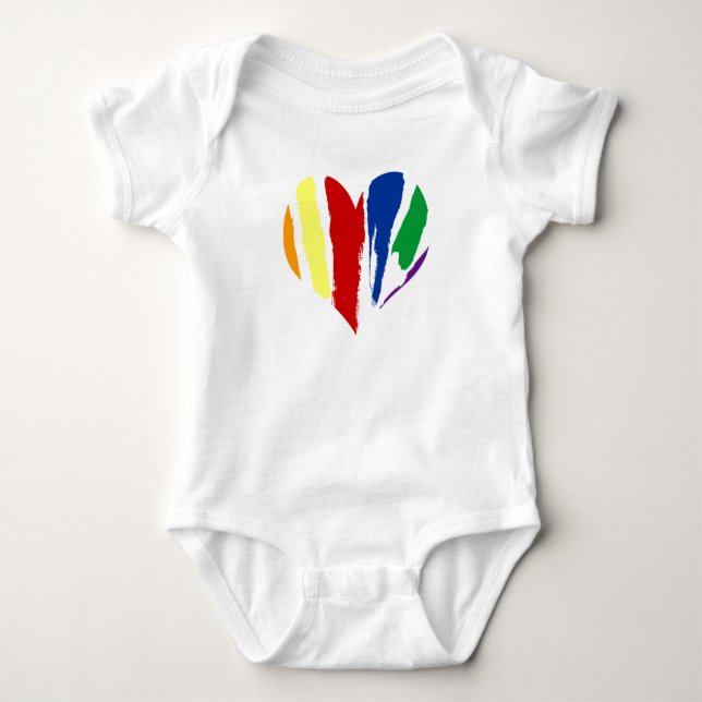 Rainbow Swash Heart T Shirt (Framsida)