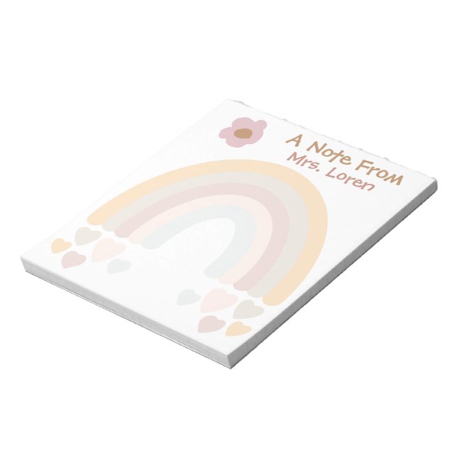 Rainbow Sweet Boho-lärare Anteckningsblock (Roterad)