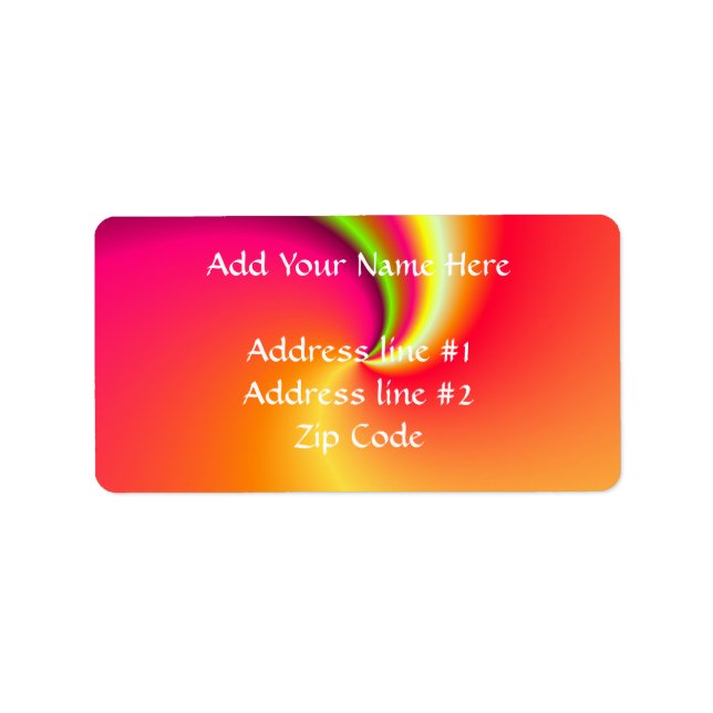 Rainbow Swirl Background Adressetikett (Framsidan)